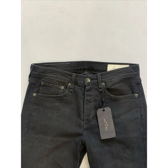Rag & Bone Men's Black Fit 2 Slim Fit Jeans Size 30x34 NWT - Picture 4 of 16